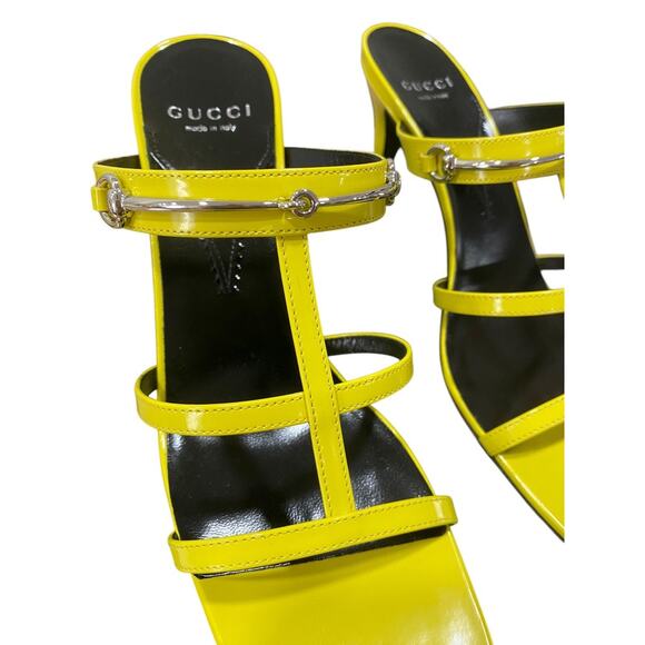 Gucci Slim Horsebit Slide Sandal Yellow Mule Regent 75mm 38 8 - Picture 7 of 7
